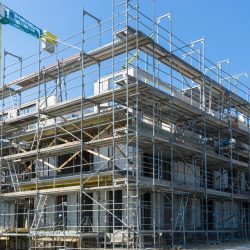 construction site of a building – cranes in the background