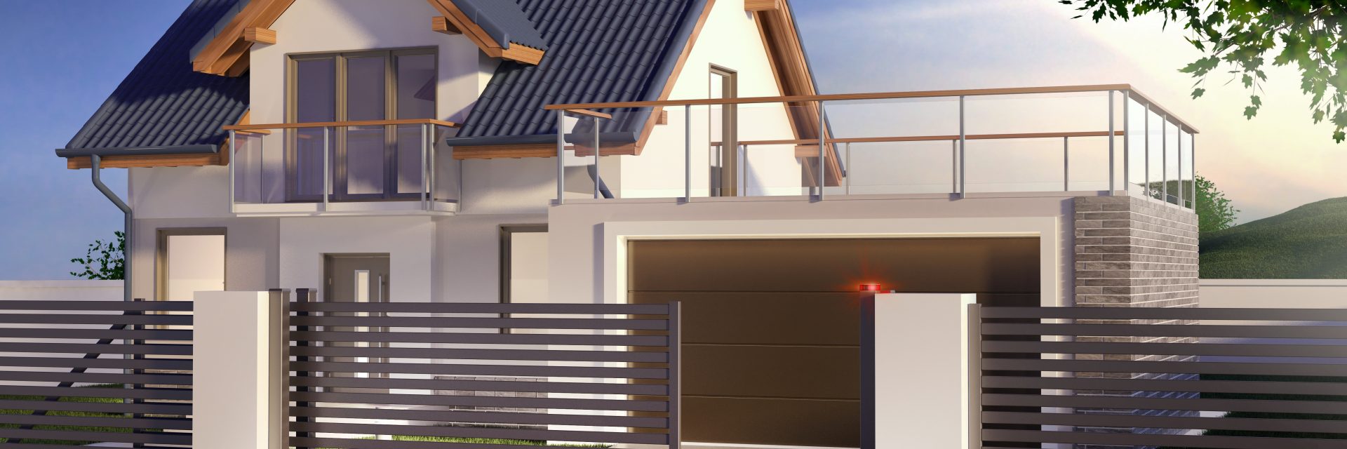 Sliding gate and house