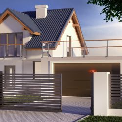 Sliding gate and house