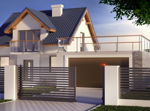 Sliding gate and house